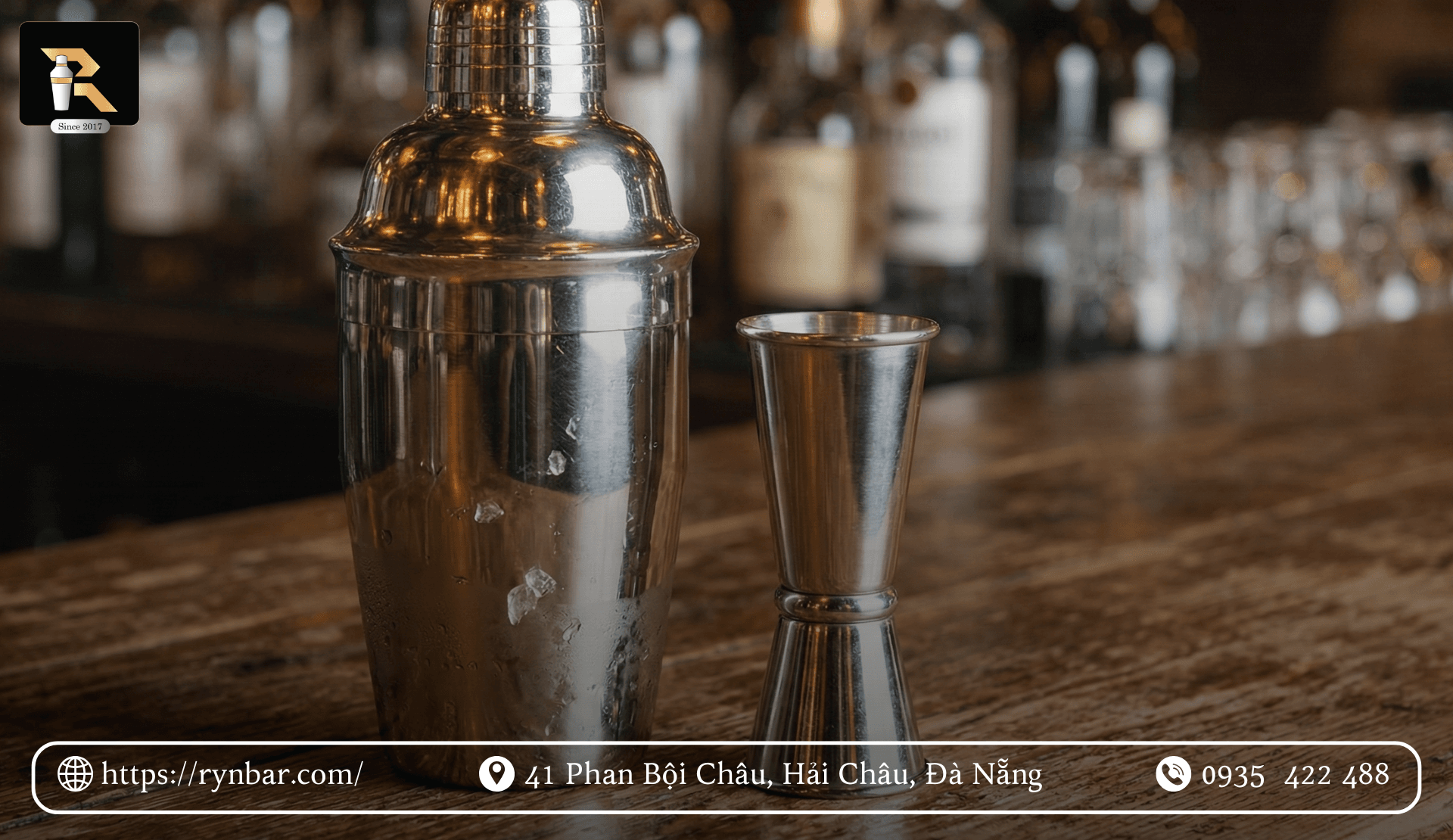 Mua shaker inox đà nẵng và jigger chất lượng tại Rynbar